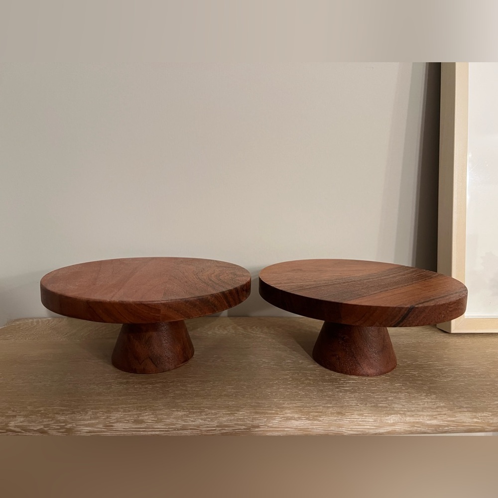 Two small cake stands ( wood)